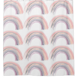 Cortina Para Box Aquarela Arco-Íris Cores Mudas Boho Chic