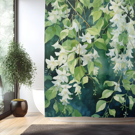 Cortina Para Box Aquarela Deriva de Flor de Jasmim