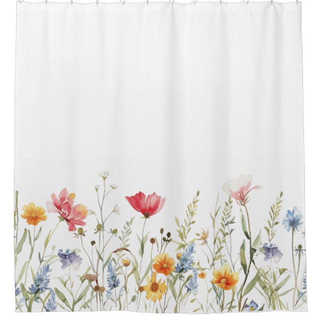 Cortina Para Box Aquarela Flor Silvestre (Frente)