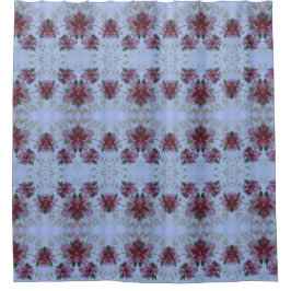 Cortina Para Box Aquarela Floral Com Azul