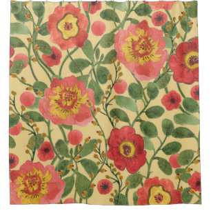 Cortina Para Box Aquarela Floral Retroativa: Elegância do Eterno