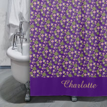 Aquarela floral rosa elegante nome roxo