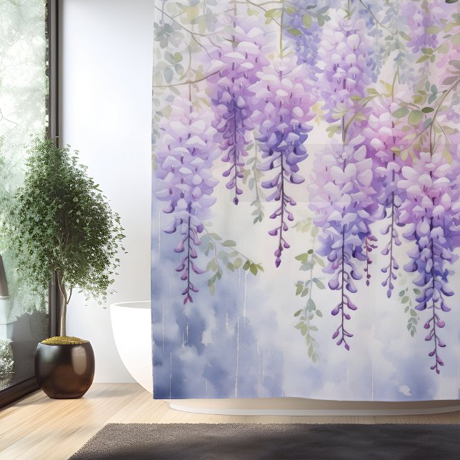 Cortina Para Box Aquarela Murmúrios de Wisteria (Criador carregado)