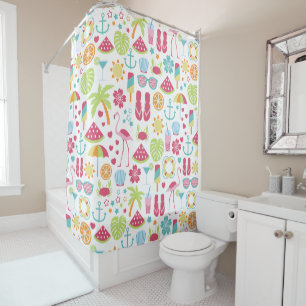 Cortina Para Box Aquarela Sun Sacudir Flop Summer Beach Themed