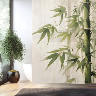 Cortina Para Box Aquarela Zen Harmonia Bambu