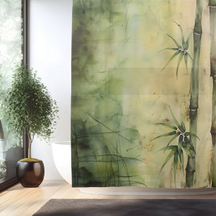 Cortina Para Box Aquarela Zen Harmonia Bambu