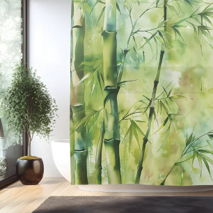 Cortina Para Box Aquarela Zen Harmonia Bambu