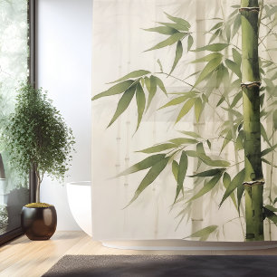 Cortina Para Box Aquarela Zen Harmonia Bambu