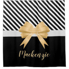 Cortina Para Box Arco de Goldem Black White Strips