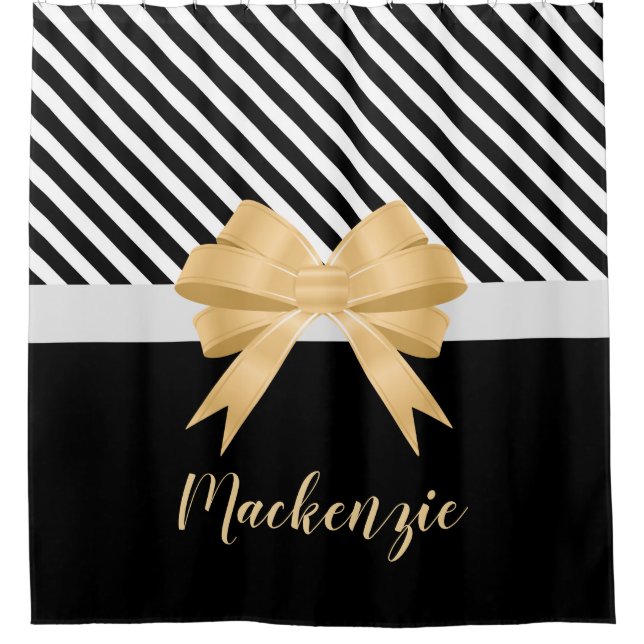 Cortina Para Box Arco de Goldem Black White Strips (Frente)