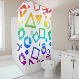 Cortina Para Box Arco-íris cúbico colorido fundo branco