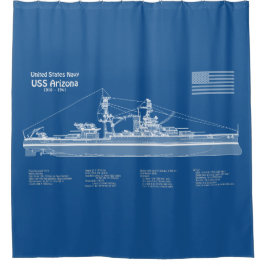 Cortina Para Box ARIZONA USS - ABD de Planos de Impressão Blueprint