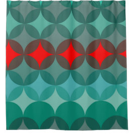 Cortina Para Box art deco inspirou o teal e o abstrato vermelho