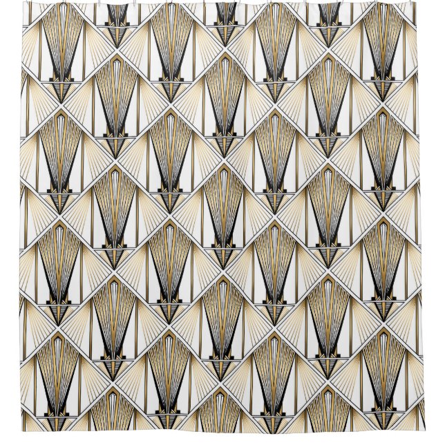 Cortina Para Box Art Deco, luxo de ouro (Frente)
