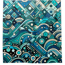 "Art Deco Ocean Waves"