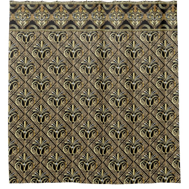Cortina Para Box Art Deco Ouro (Frente)