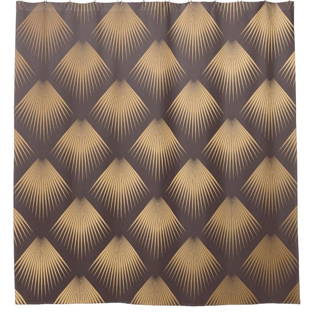 Cortina Para Box Art Deco Pattern. Fundo de ouro perfeito. Mini (Frente)