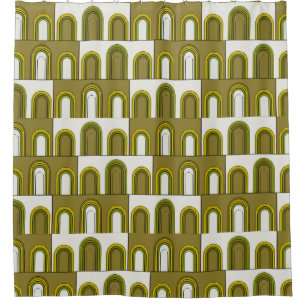 Cortina Para Box Art Deco, retrô da década de 1920, Verdes Vintage