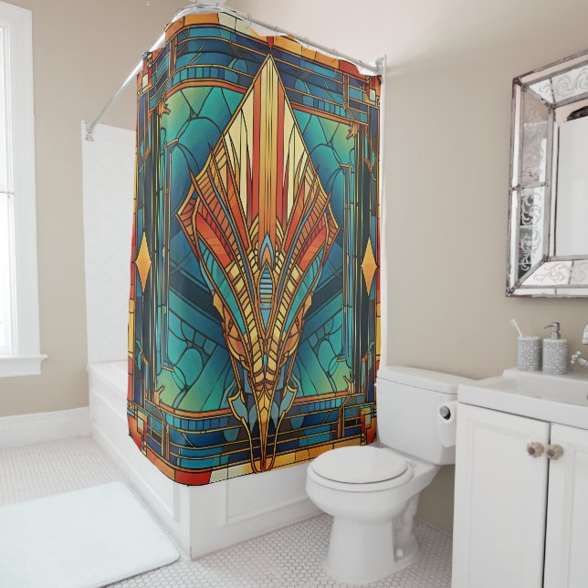 Cortina Para Box Art Deco Shower Curtain (In Situ)