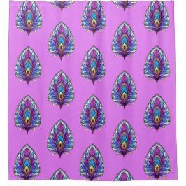 Cortina Para Box Art Nouveau Estilo De Vidro Pavão Arrefecido