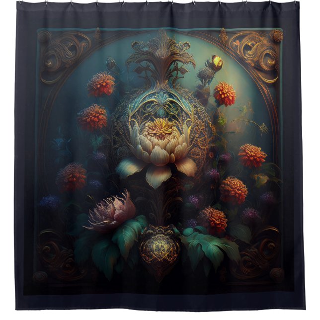 Cortina Para Box Art Nouveau Floral (Frente)