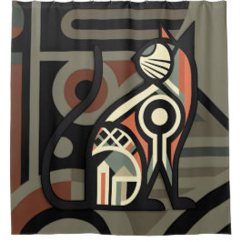 Cortina Para Box ArtDeco Cat