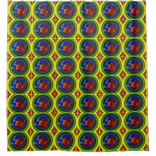Cortina Para Box Arte Animal Red Goldfish Funky