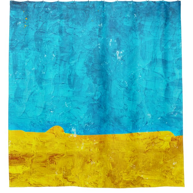 Cortina Para Box Arte azul de fundo (Frente)