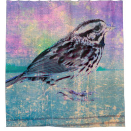 Cortina Para Box Arte Colorida de Pássaros Abstrato: Canhão Vibrant