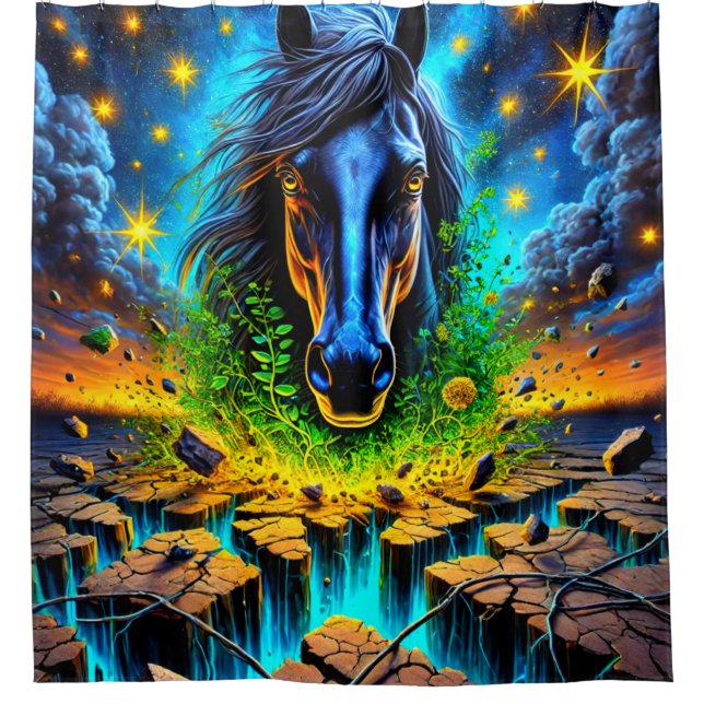 Cortina Para Box Arte de Cavalo (Frente)