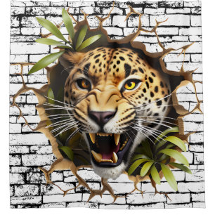 Cortina Para Box Arte de parede 3D Leopardo – Safari Realista