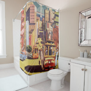 Cortina Para Box Arte de Poster de Viagem de San Francisco de Carri