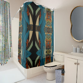 Cortina Para Box Arte Deco Abstrato Inspirado no Cubismo 2