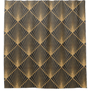 Cortina Para Box Arte Deco Padrão Geométrico Sem Olhos. Elegante