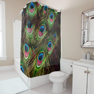 Cortina Para Box arte deco tee green turquoise paciock feather