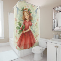 Arte em Aquarela de Fada de Natal Feriado