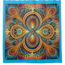 Cortina Para Box Arte Fractal Vibrante