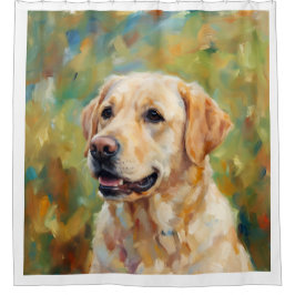 Cortina Para Box Arte Impressionista do Labrador Retriever Amarelo