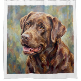 Cortina Para Box Arte Impressionista do Labrador Retriever Chocolat
