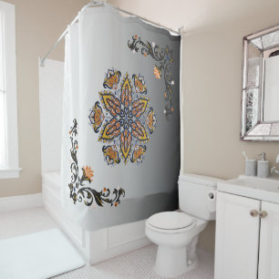 Cortina Para Box Arte Mandala Flor Celestial