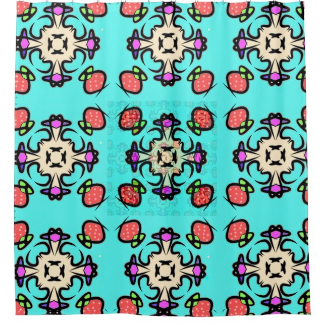 Cortina Para Box Arte Mandala Verde Azul (Frente)