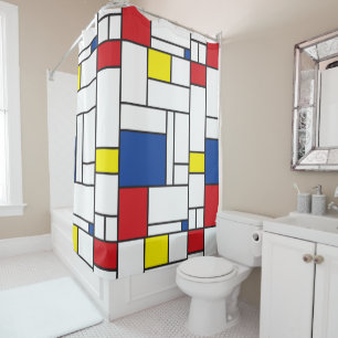 Cortina Para Box Arte Moderna De Stijl Geométrica Minimalista Mondr