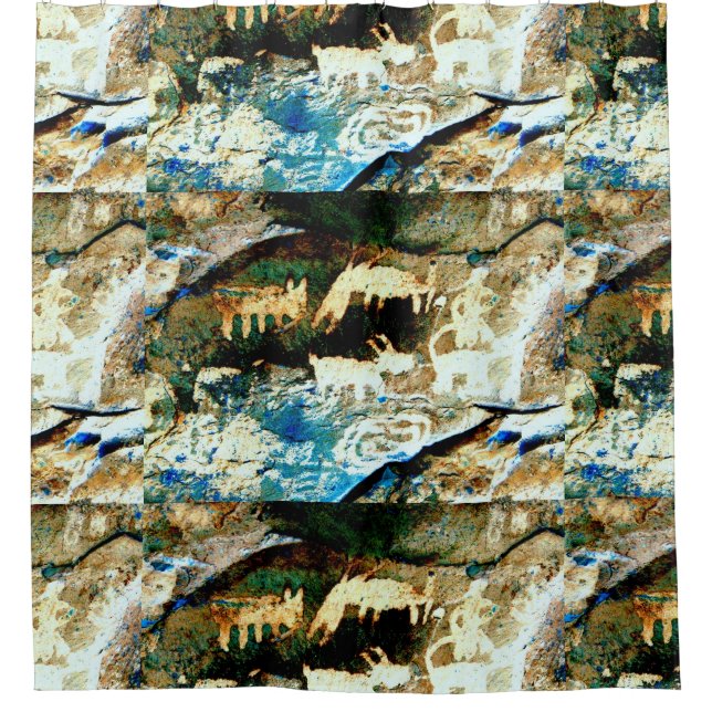 Cortina Para Box arte nativa da rocha do sudoeste (Frente)