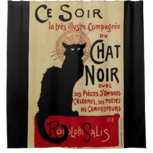 Cortina Para Box Arte Nova Antiga, Gato Preto Ce Soir Chat Noir