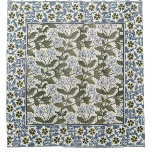 Cortina Para Box Arte Nova Botânica Flor de Vinca do Verão
