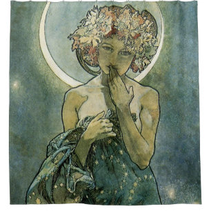 Cortina Para Box Arte Nova Deslumbrante Mulher de Alphonse Mucha #1