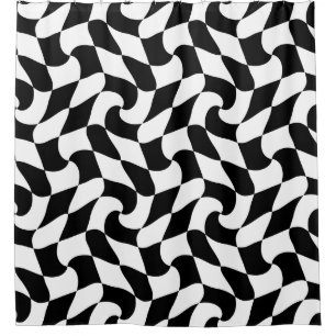 Cortina Para Box arte óptica a preto e branco