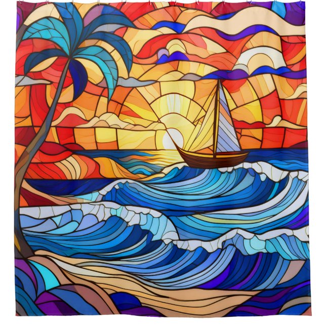Cortina Para Box Arte tropical (Frente)
