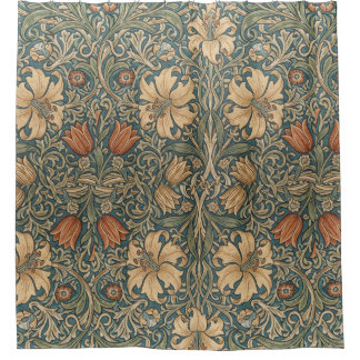Cortina Para Box Arts and Crafts Movement Golden Lily Pattern