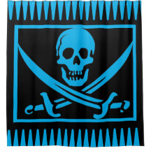 Artsy Blue Pirate Skull